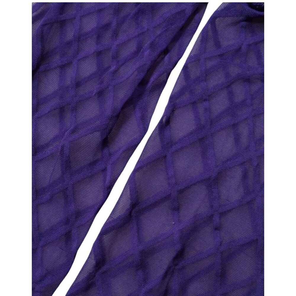 Dolce & Gabbana Purple Nylon Fishnet Pantyhose Stockings Women's Socks